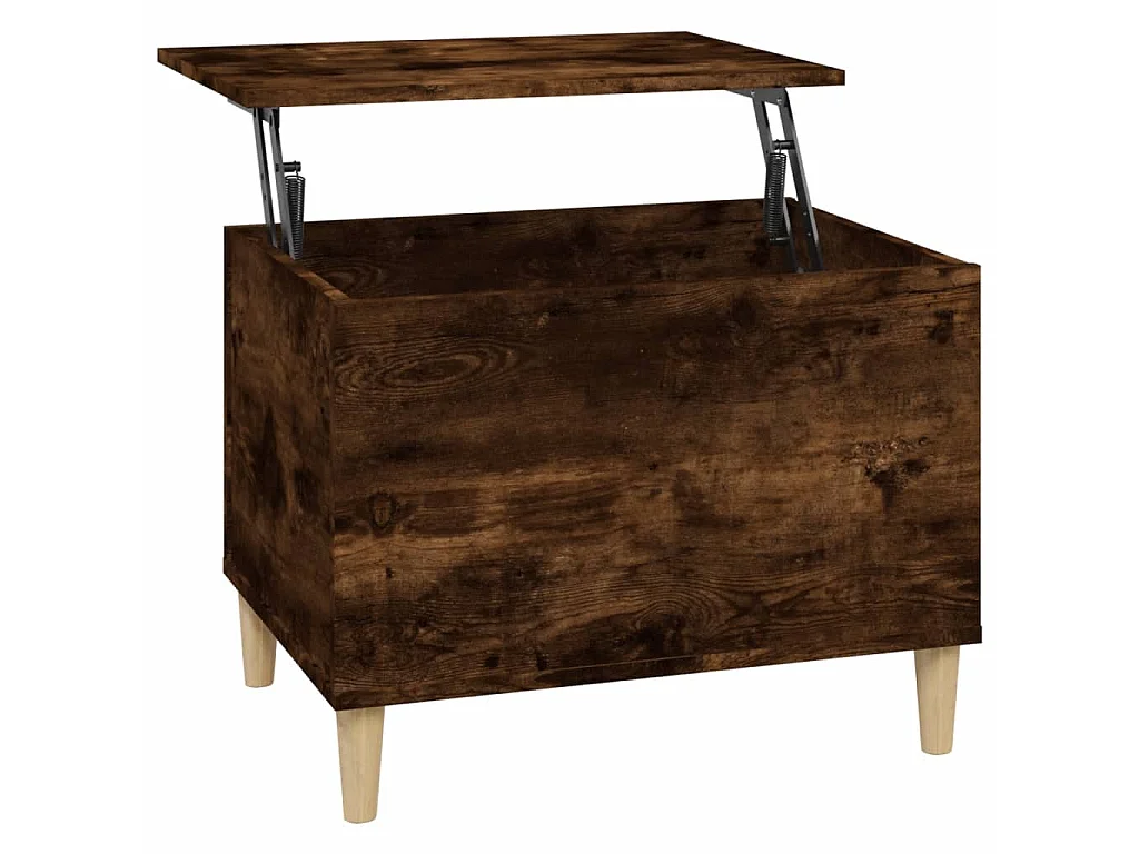 Mesa de centro dourada Carvalho fumado 60x44,5x45 cm Madeira de engenharia