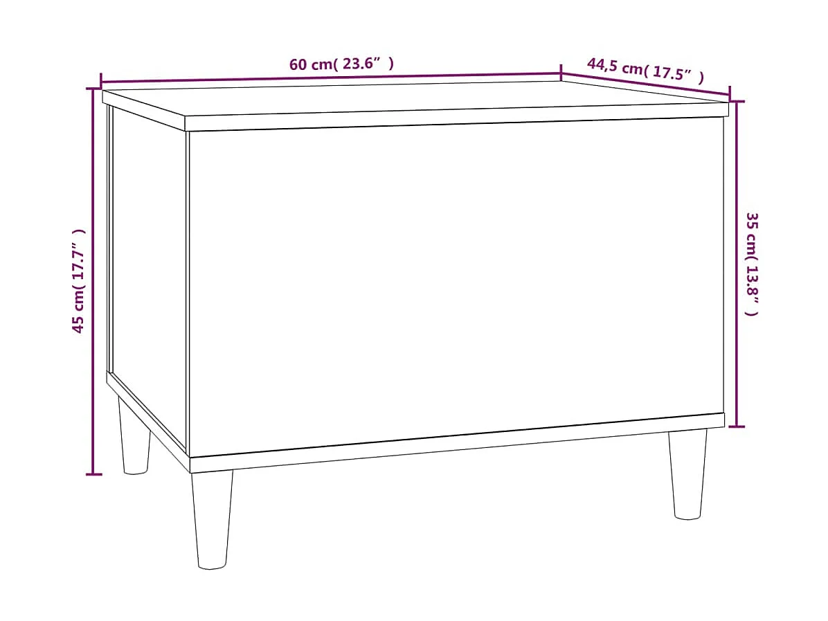 Table basse Chêne fumé 60x44,5x45 cm Bois d'ingénierie