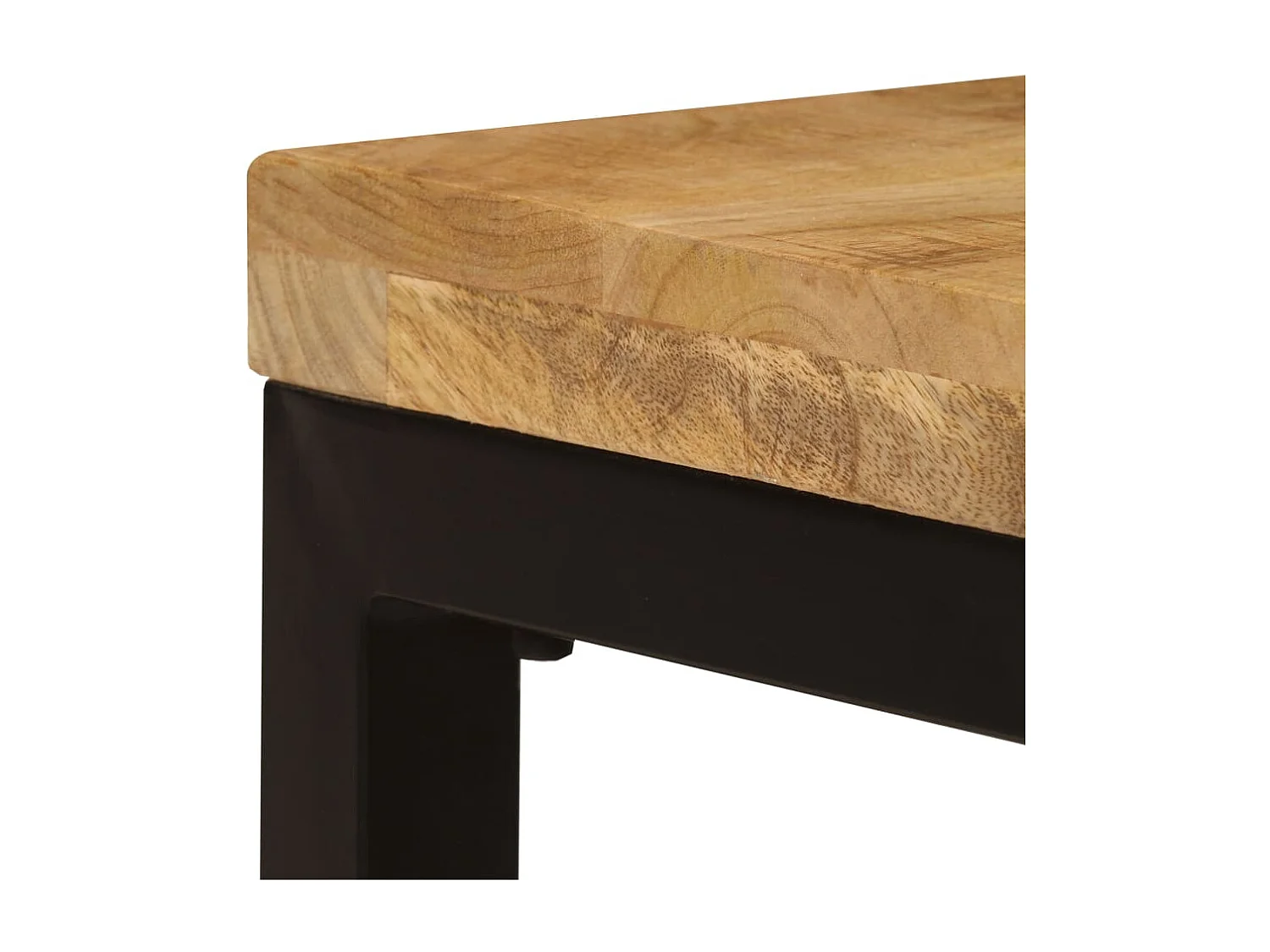 Mesa de centro dourada 100x50x35 cm Madeira maciça de mangueira e aço