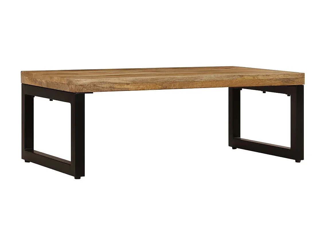 Goud Salontafel 100x50x35 cm Massief mangohout en staal