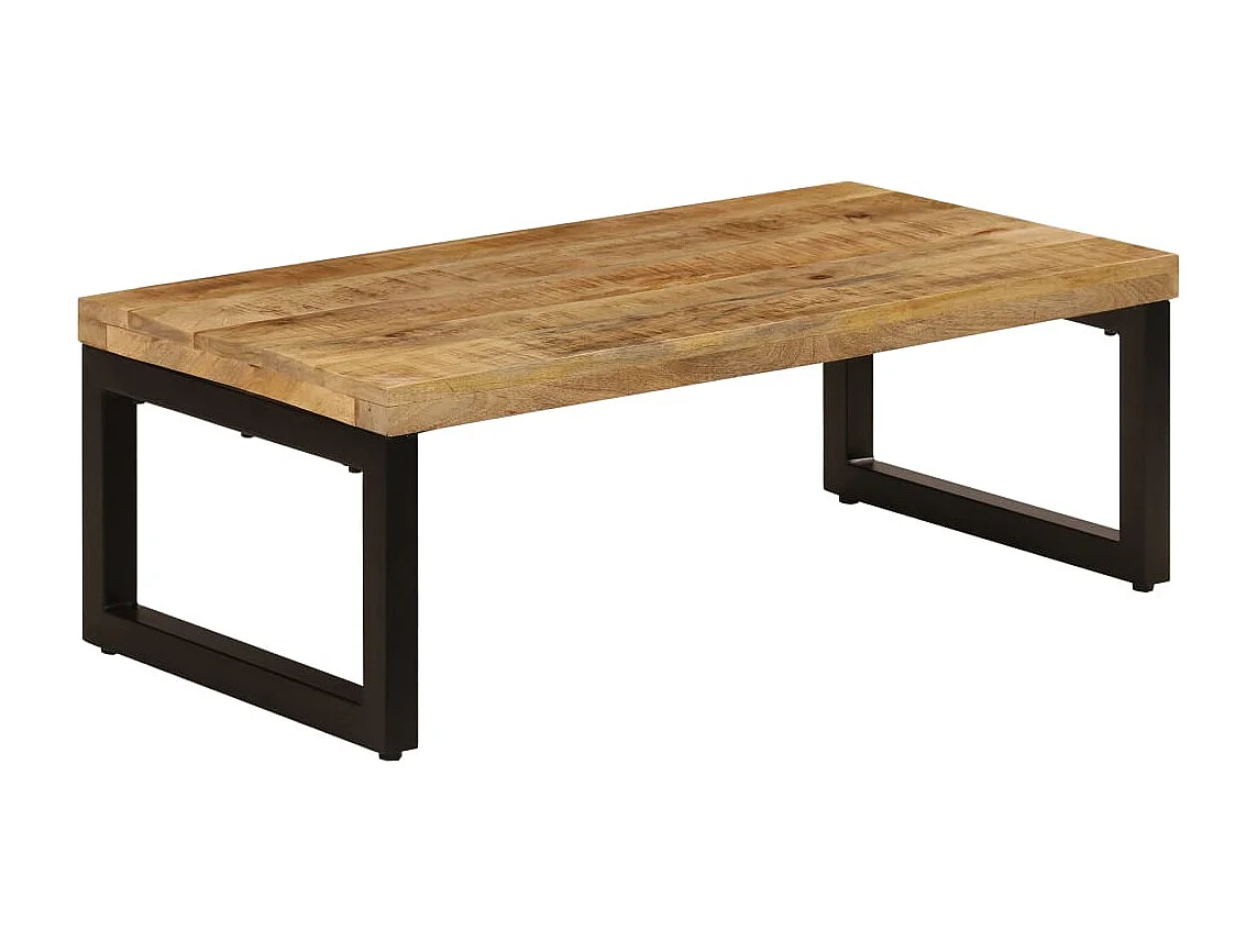 Goud Salontafel 100x50x35 cm Massief mangohout en staal