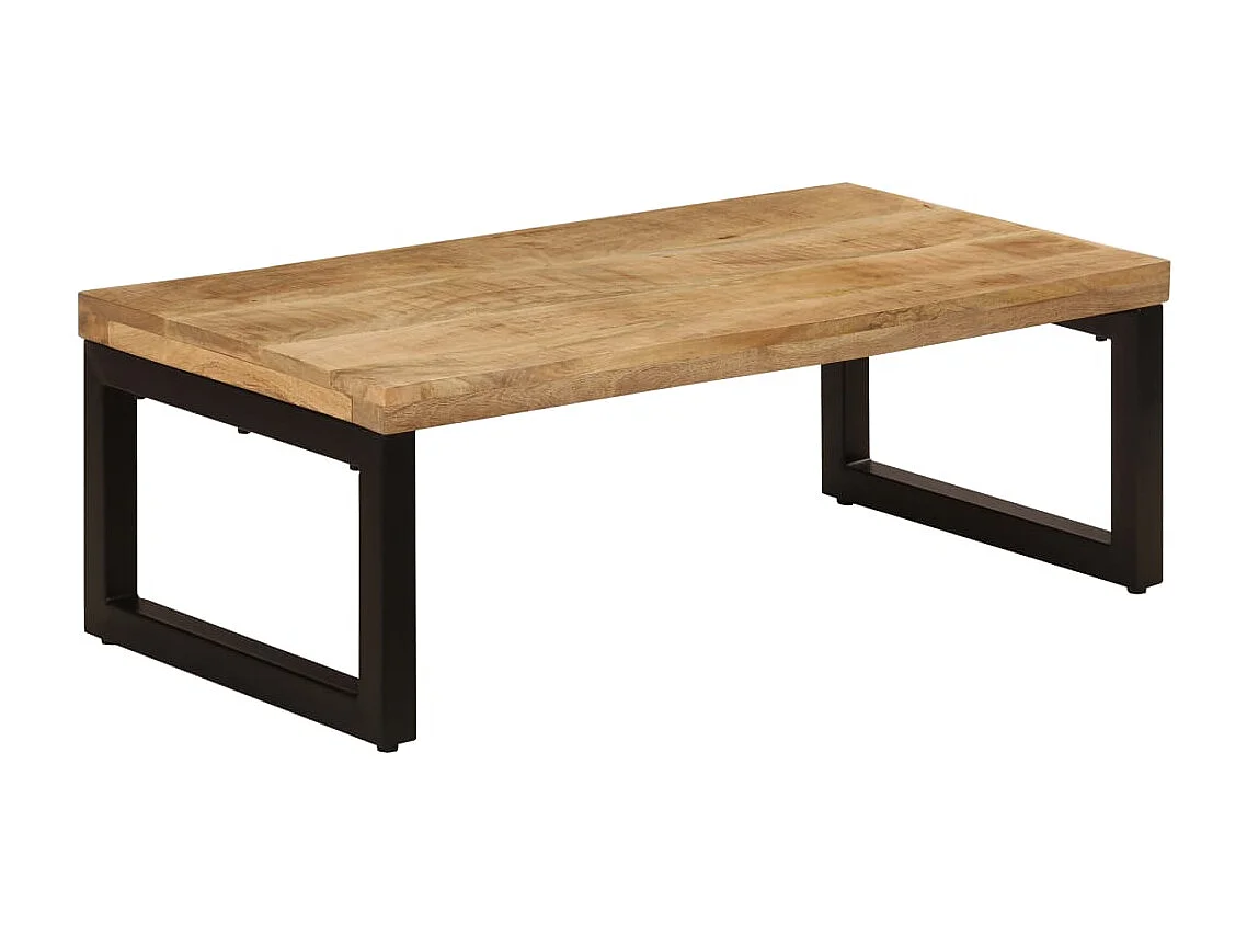 Goud Salontafel 100x50x35 cm Massief mangohout en staal