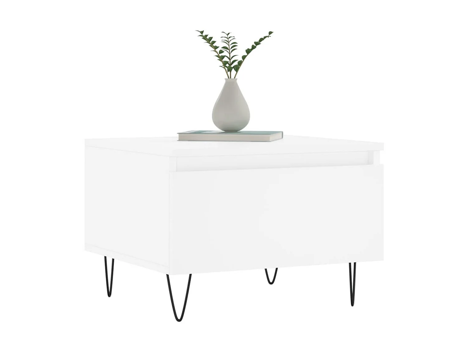 Table basse blanc 50x46x35 cm bois d'ingénierie