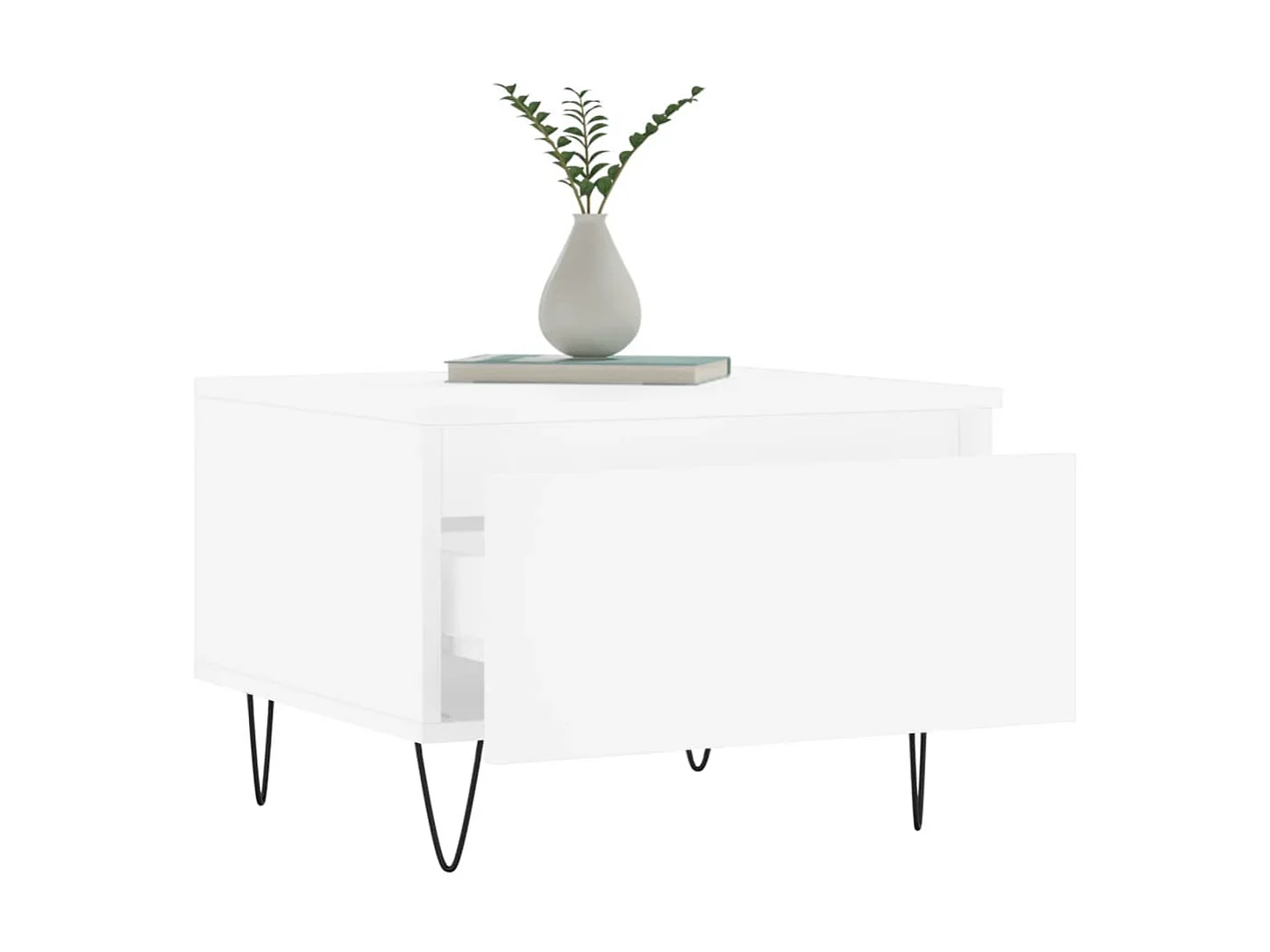 Table basse blanc 50x46x35 cm bois d'ingénierie