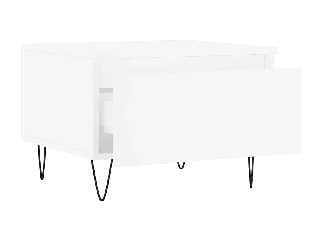 Table basse blanc 50x46x35 cm bois d'ingénierie