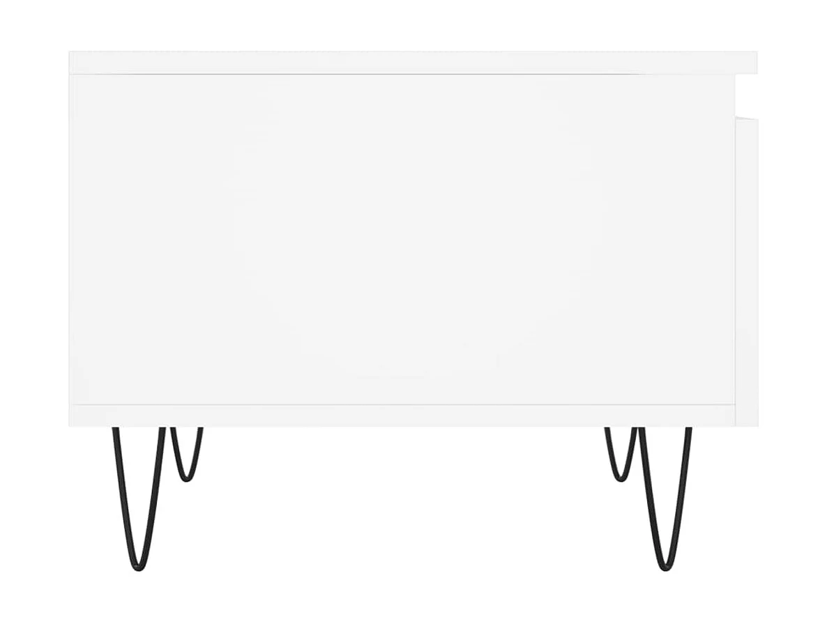 Table basse blanc 50x46x35 cm bois d'ingénierie