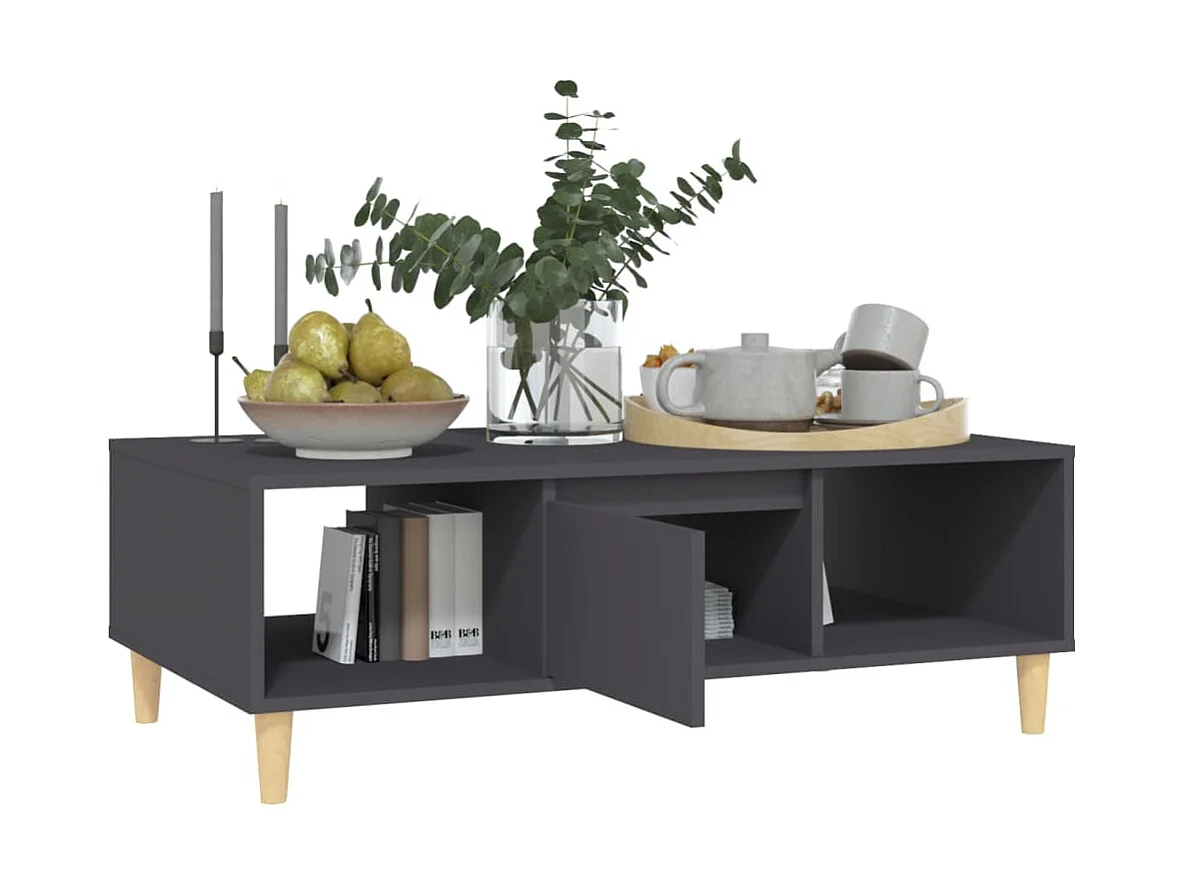 Table basse Gris 103,5x60x35 cm Aggloméré