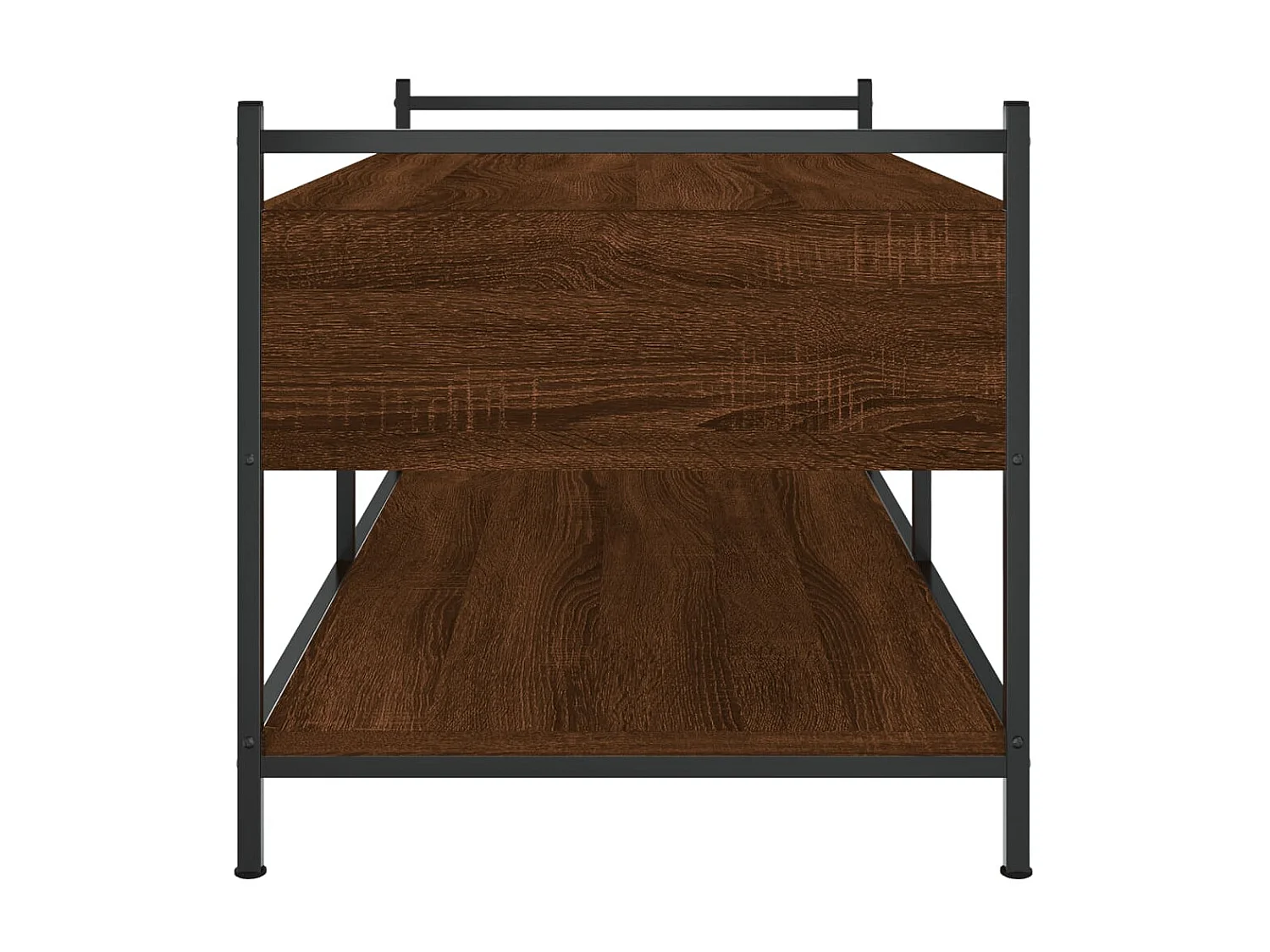 Mesa de centro roble Gold Brown 99x50x50 cm madera contrachapada