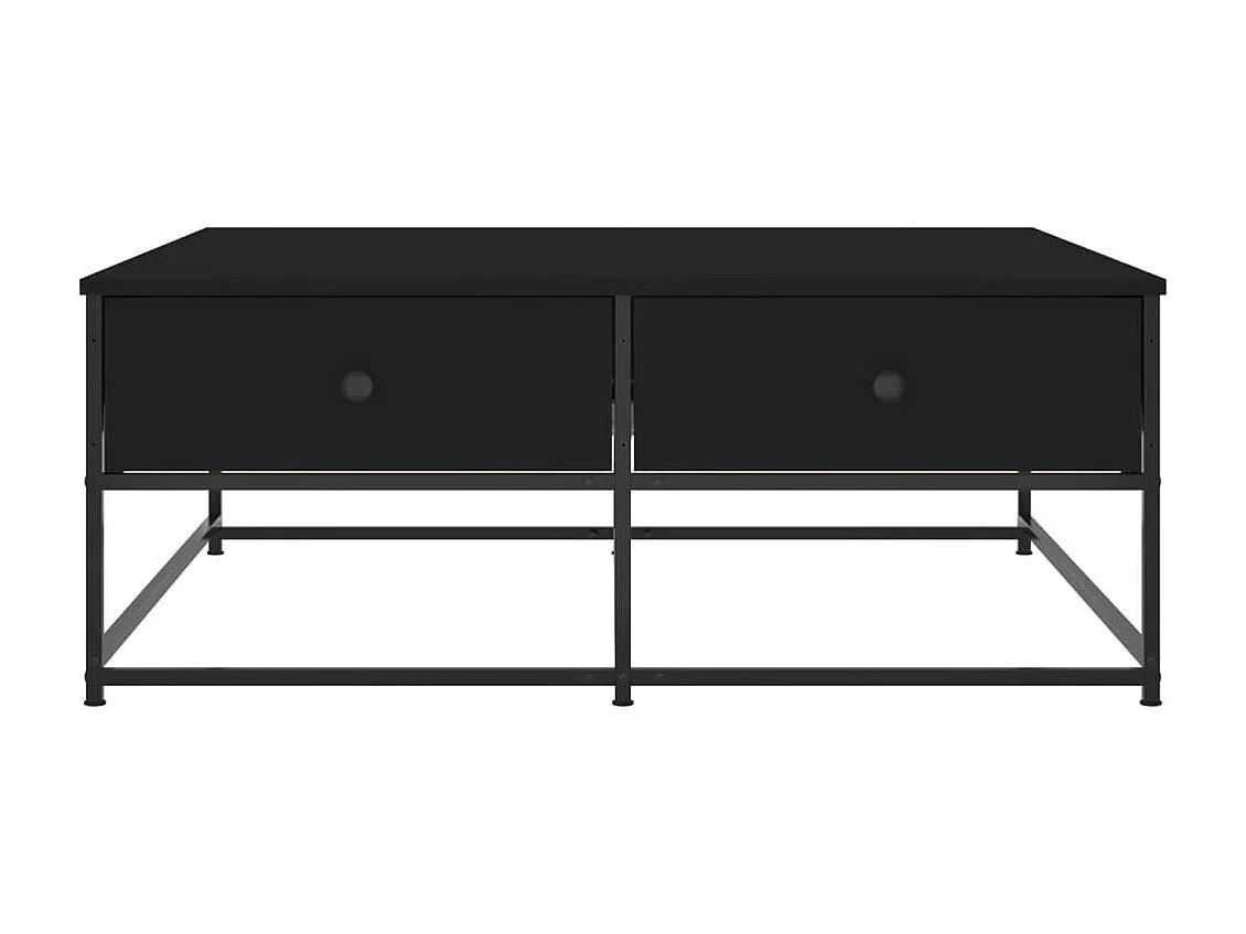 Table basse noir 100x99x40 cm bois d'ingénierie