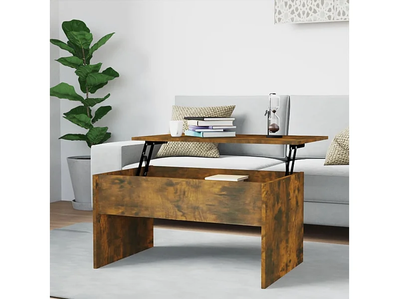 Gold Couchtisch Räuchereiche 80x50,5x41,5 cm Holzwerkstoff