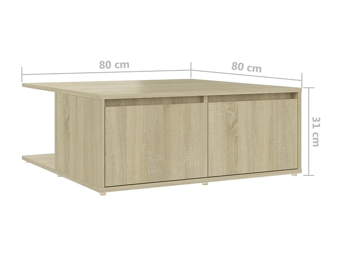 Table basse Chêne sonoma 80x80x31 cm Aggloméré