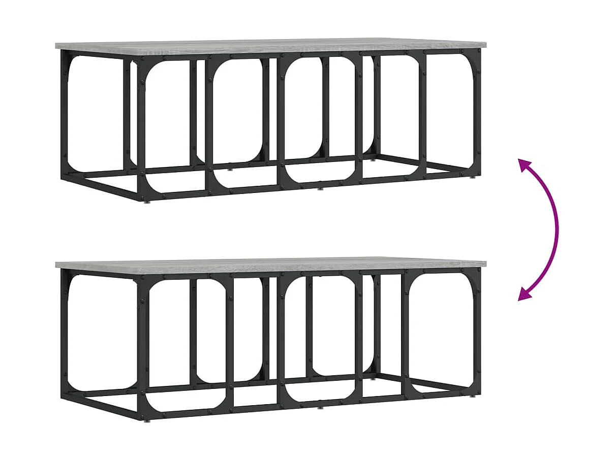 Mesa de centro cinza Gold Sonoma 100x50x35,5 cm madeira projetada
