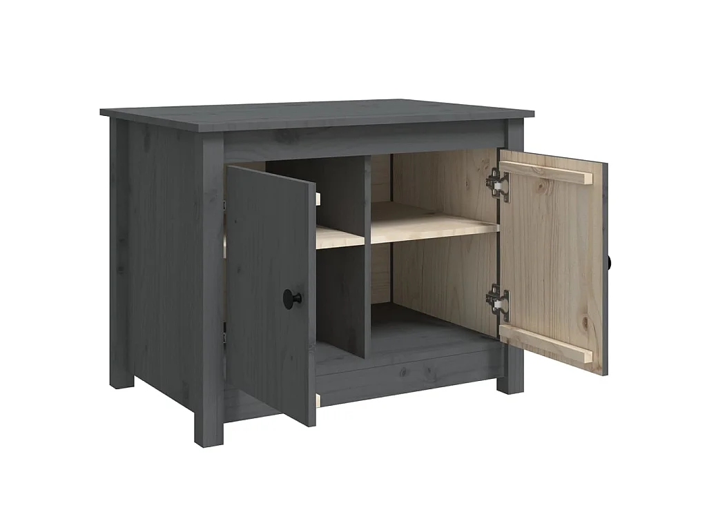 Gold Couchtisch Grau 71x49x55 cm Massives Kiefernholz