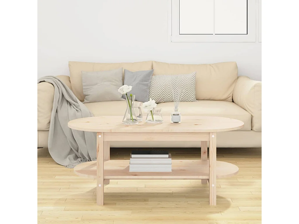 Mesa de centro dourada 110x55x45 cm Madeira maciça de pinho