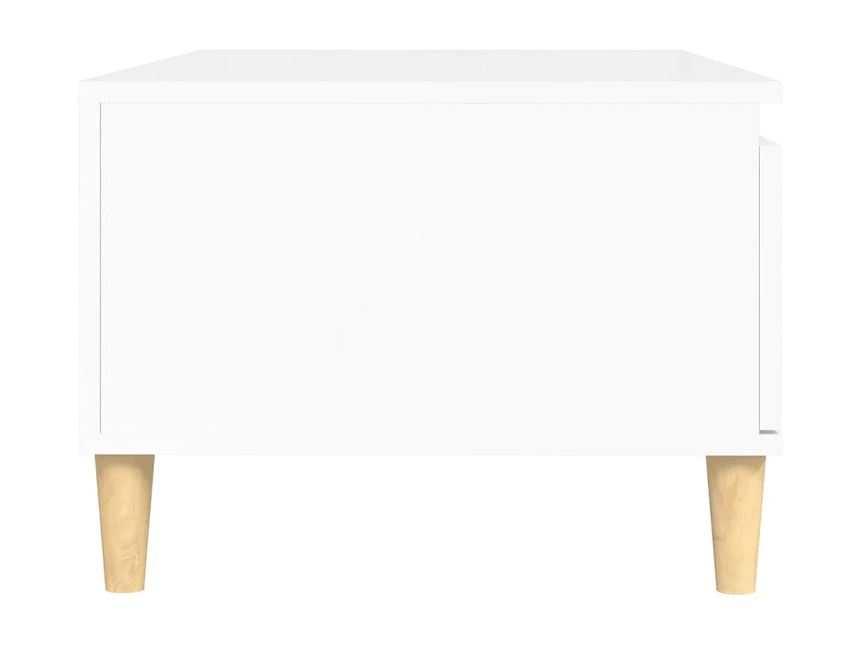 Table basse Blanc brillant 90x50x36,5 cm Bois d'ingénierie