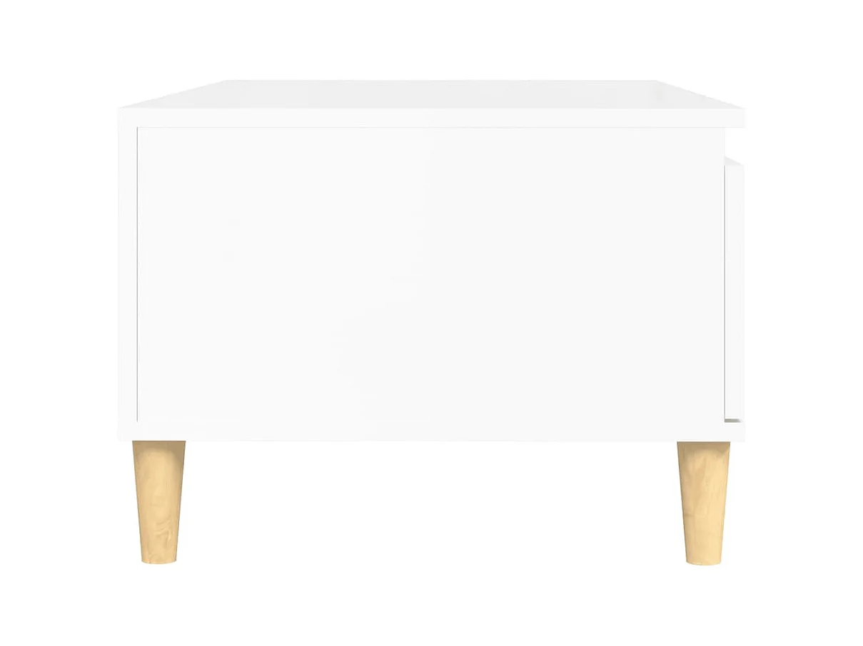 Table basse Blanc brillant 90x50x36,5 cm Bois d'ingénierie