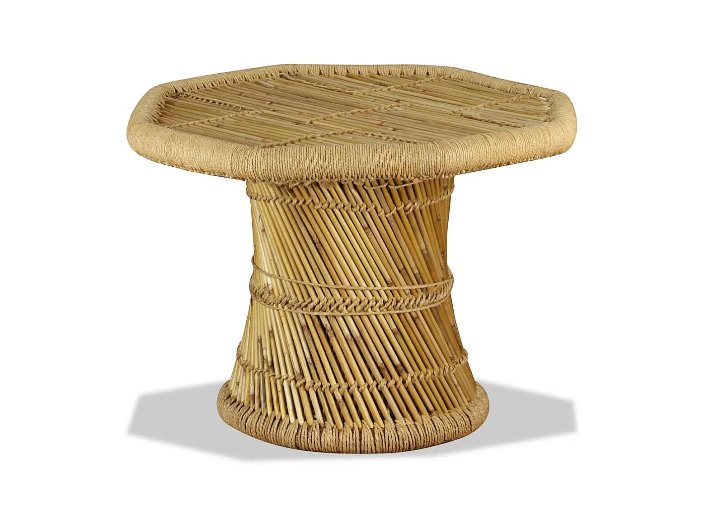 Mesa de centro octogonal de bambú 60 x 60 x 45 cm
