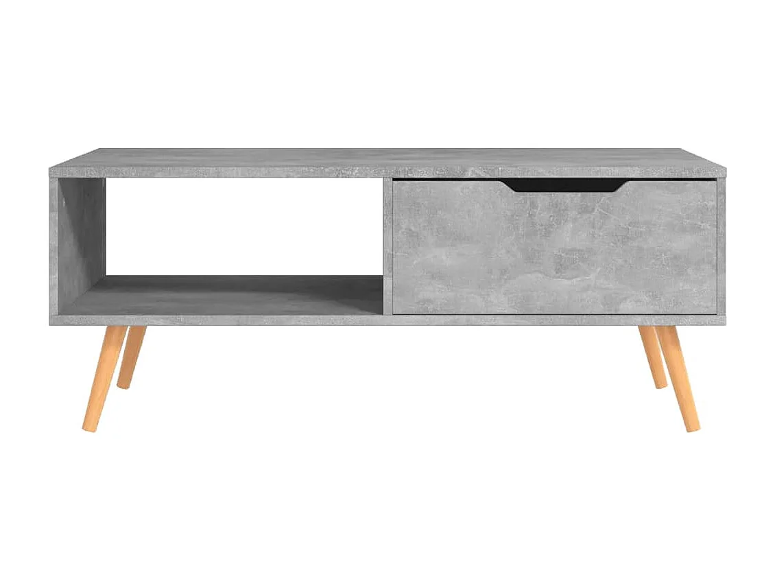 Mesa de centro dourada Concreto cinza 100x49,5x43 cm Aglomerado