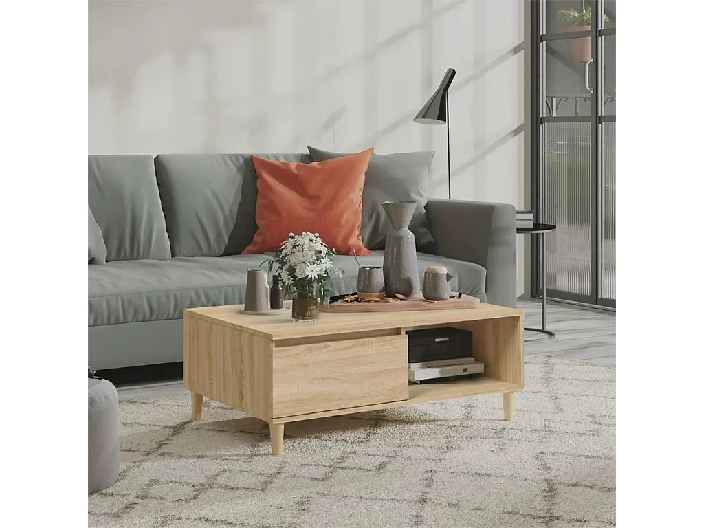 Table basse Chêne sonoma 90x60x35 cm Aggloméré