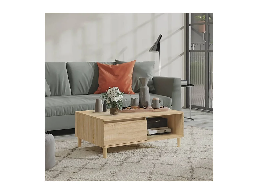 Gold Salontafel Sonoma eiken 90x60x35 cm Spaanplaat