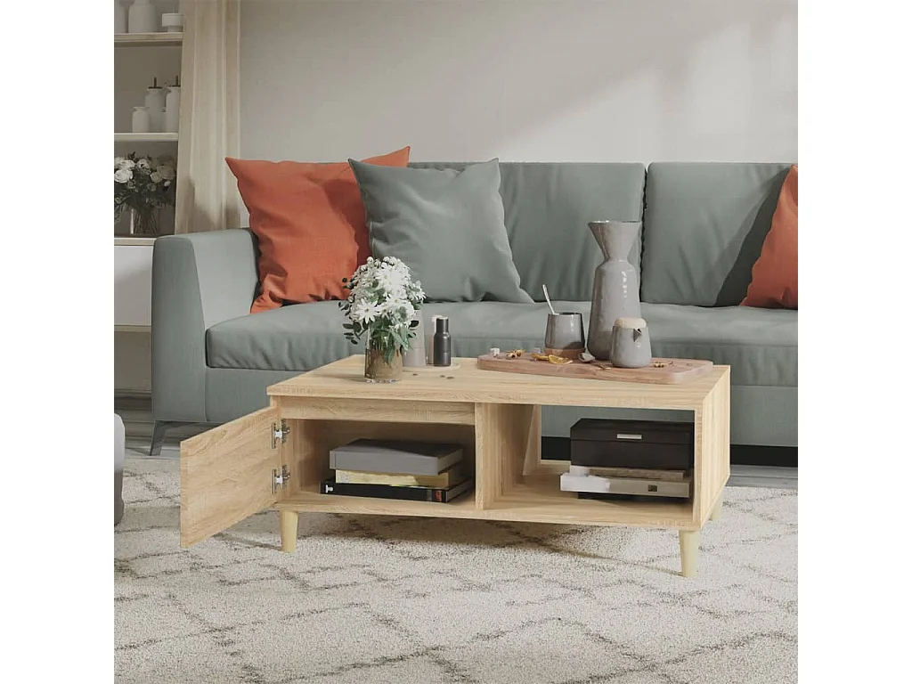 Table basse Chêne sonoma 90x60x35 cm Aggloméré