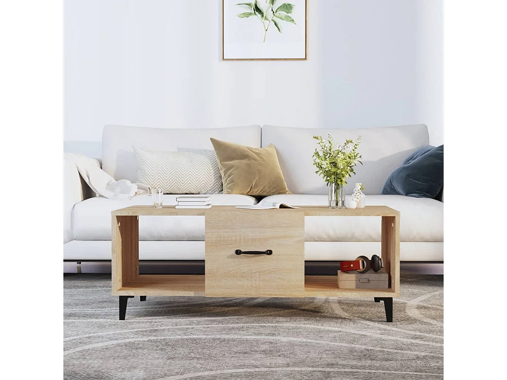 Gold Salontafel Sonoma eiken 102x50x40 cm Bewerkt hout