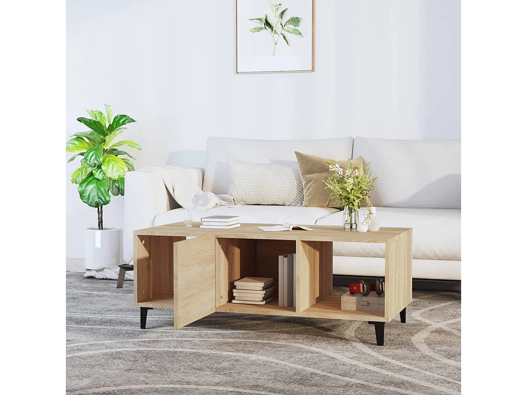 Gold Salontafel Sonoma eiken 102x50x40 cm Bewerkt hout