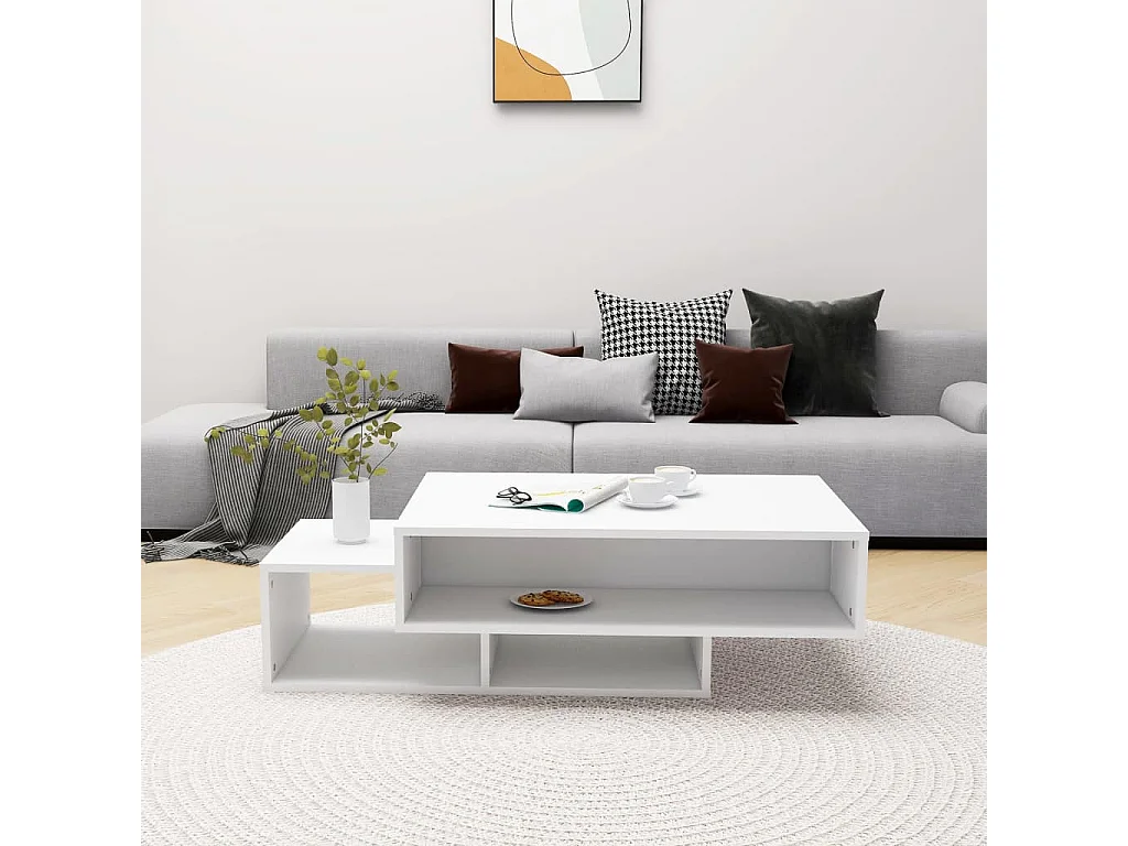 Tavolino Gold Bianco 105x55x32 cm Truciolare