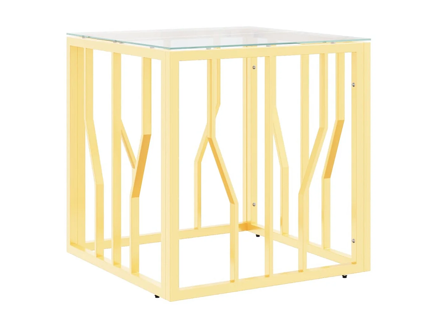 Gold Gold salontafel 50x50x50 cm RVS en glas