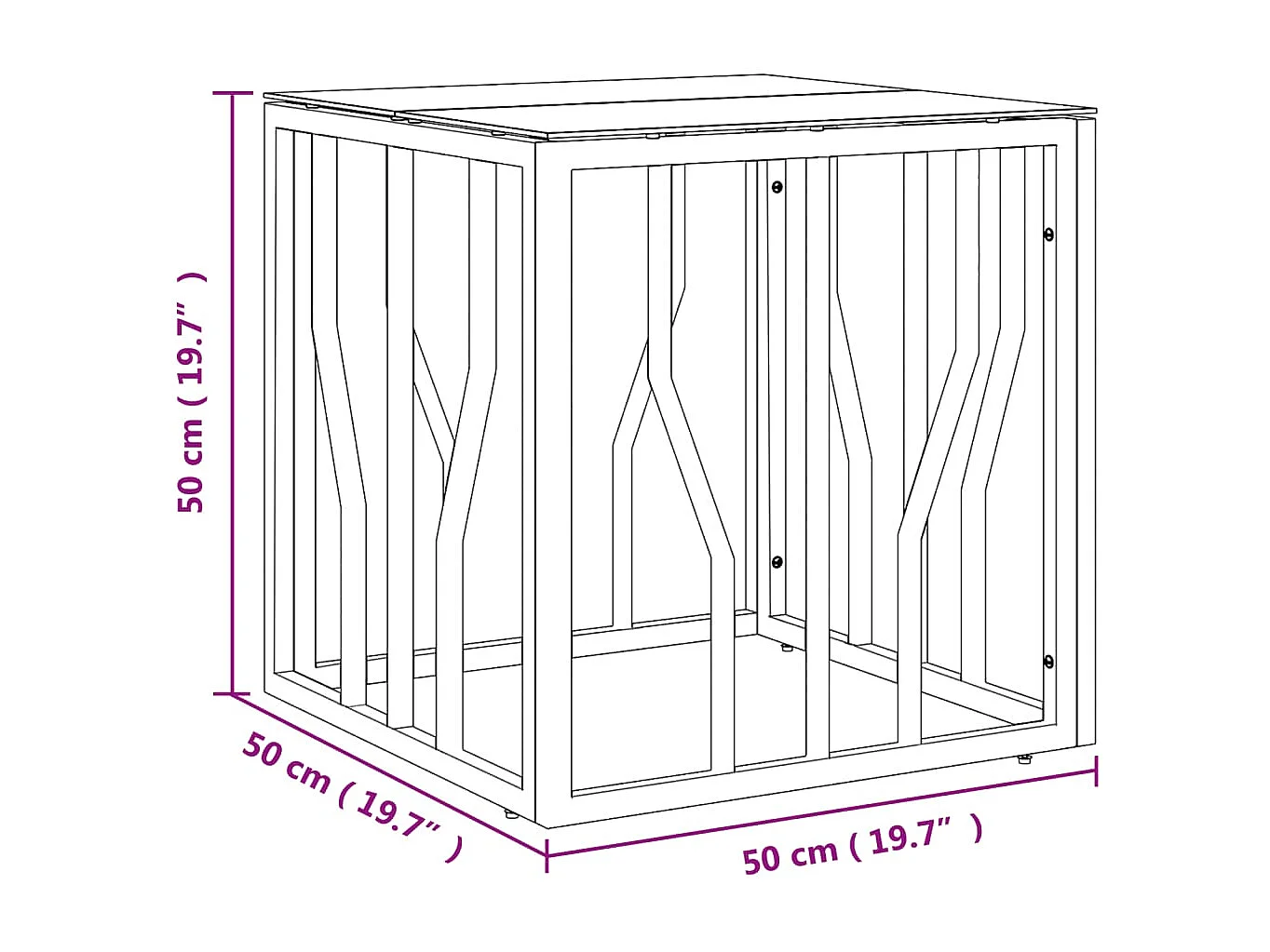 Gold Gold salontafel 50x50x50 cm RVS en glas