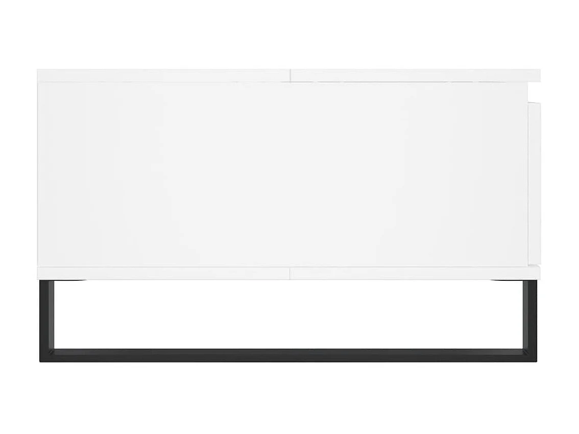 Goldfarbener Couchtisch weiß 90x60x35 cm, Holzwerkstoff