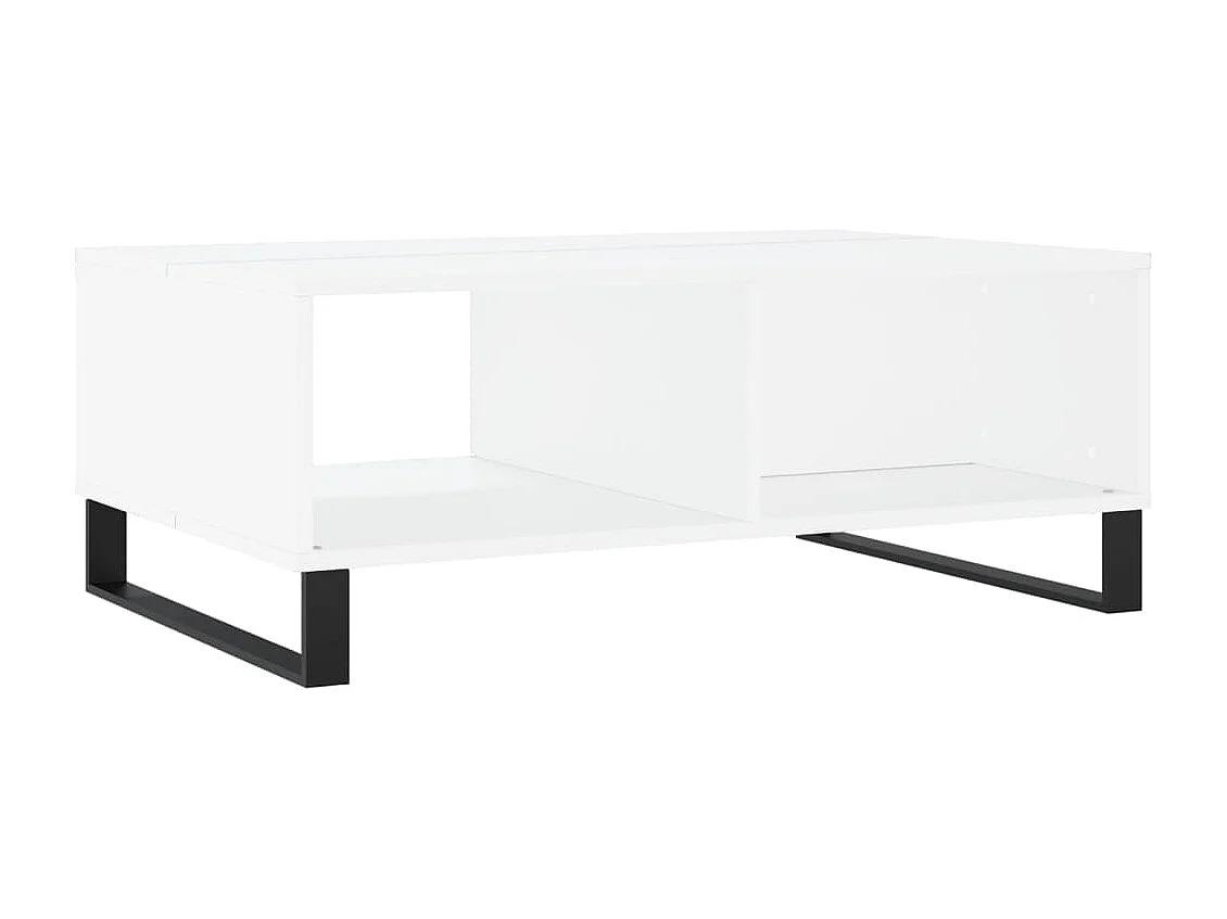 Goldfarbener Couchtisch weiß 90x60x35 cm, Holzwerkstoff