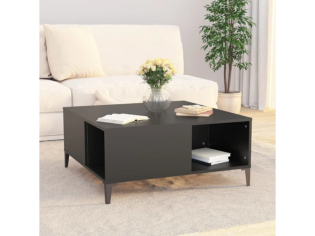 Gold Salontafel zwart 80x80x36,5 cm samengesteld hout