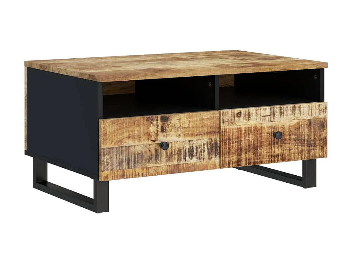 Table basse 80x54x40 cm Bois de manguier solide et d'ingénierie