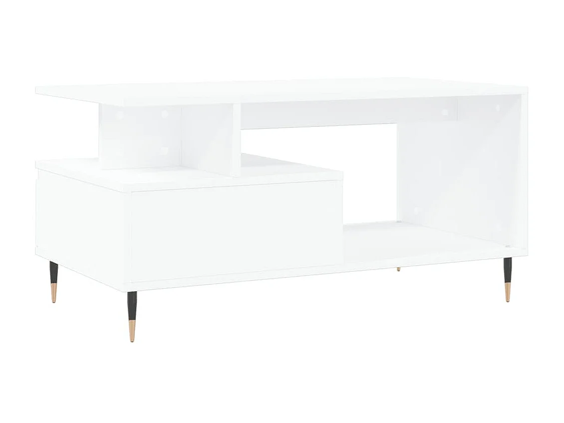 Tavolino Gold Bianco 90x49x45 cm MDF