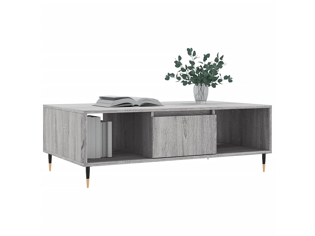 Table basse sonoma gris 104x60x35 cm bois d'ingénierie