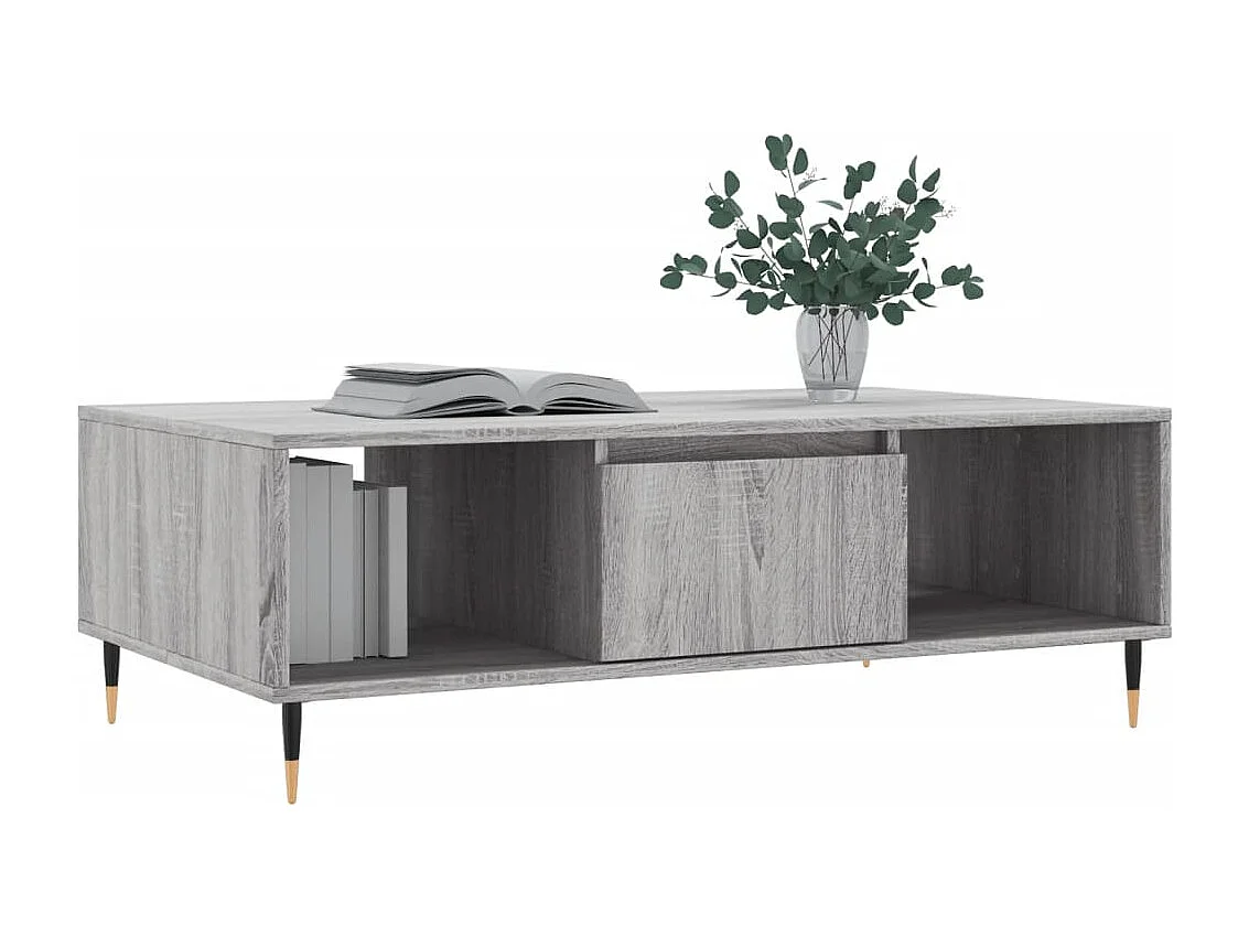Table basse sonoma gris 104x60x35 cm bois d'ingénierie