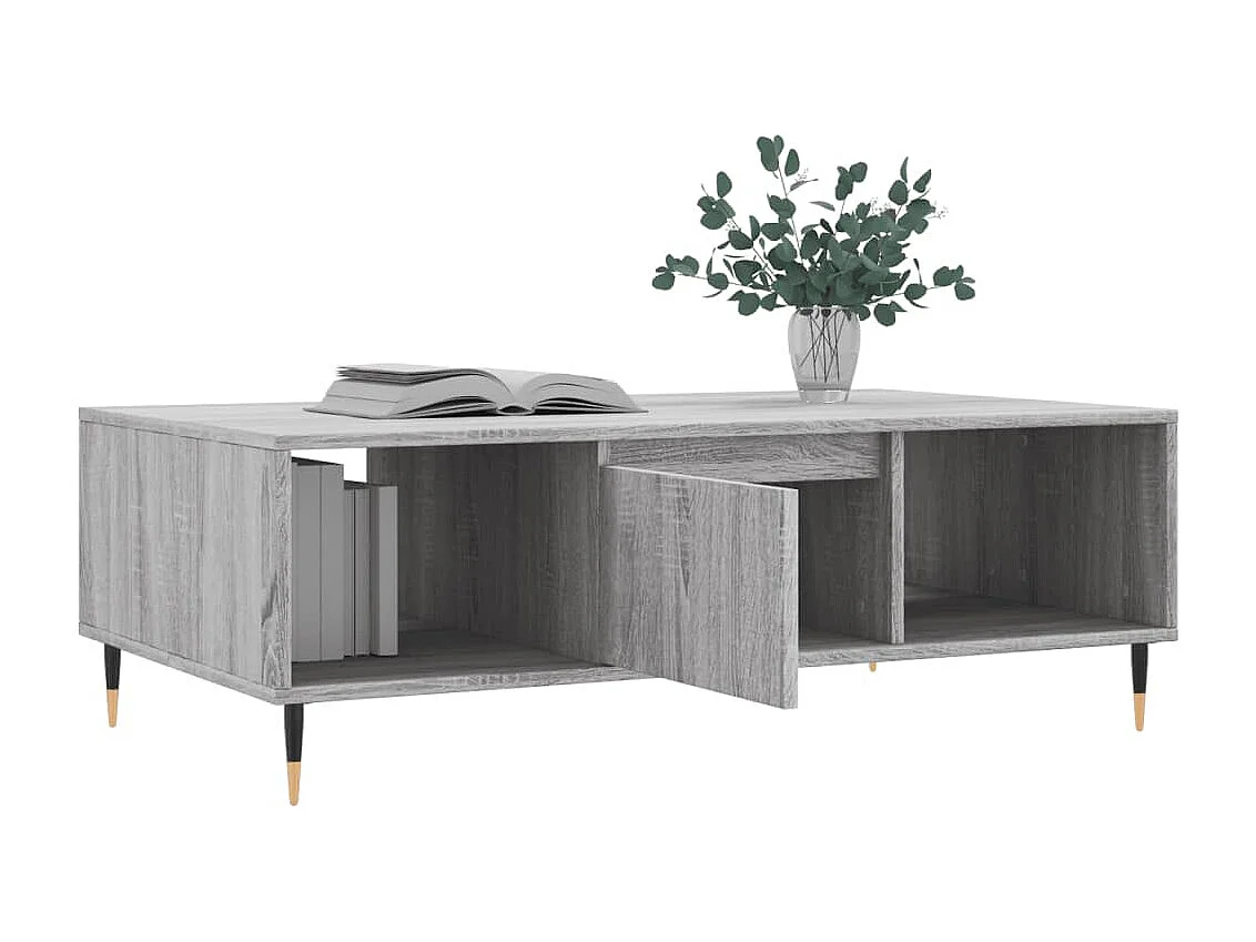 Table basse sonoma gris 104x60x35 cm bois d'ingénierie