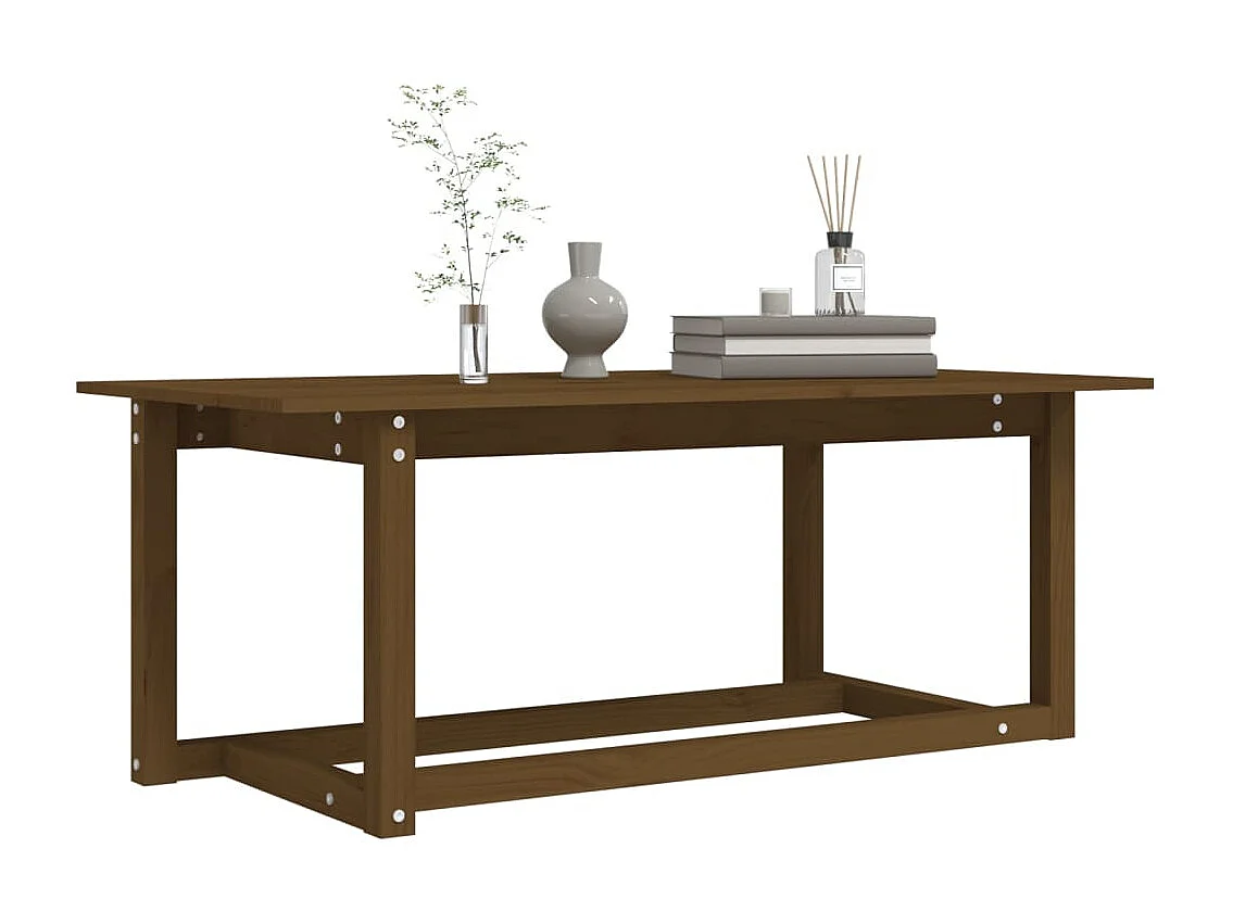 Mesa de centro Gold Marrón miel 110x55x45 cm Madera maciza de pino