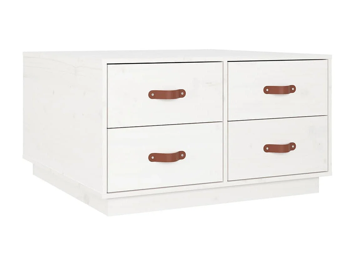 Mesa de centro Gold Blanco 80x80x45 cm Madera maciza de pino