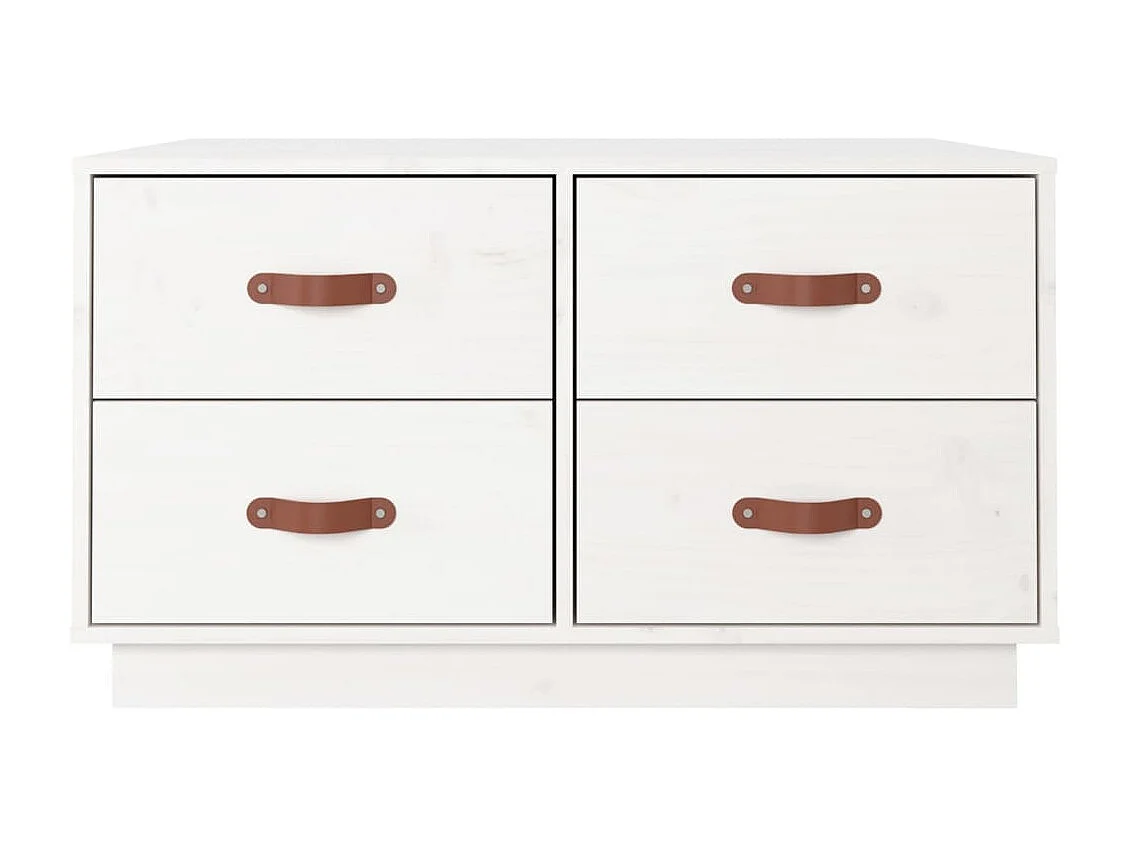 Mesa de centro Gold Blanco 80x80x45 cm Madera maciza de pino