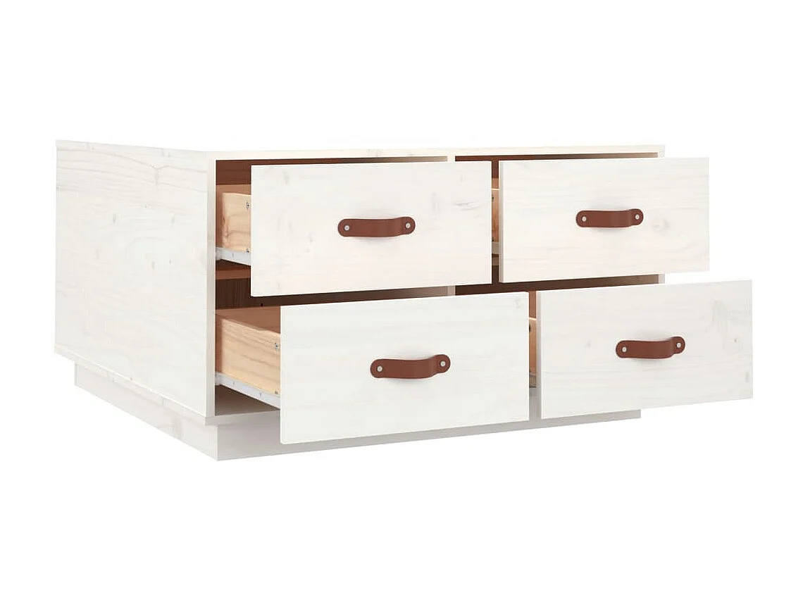 Mesa de centro Gold Blanco 80x80x45 cm Madera maciza de pino