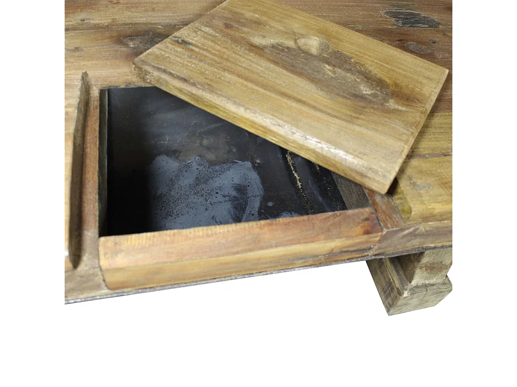 Mesa de centro dorada Madera maciza recuperada 90 x 50 x 35 cm