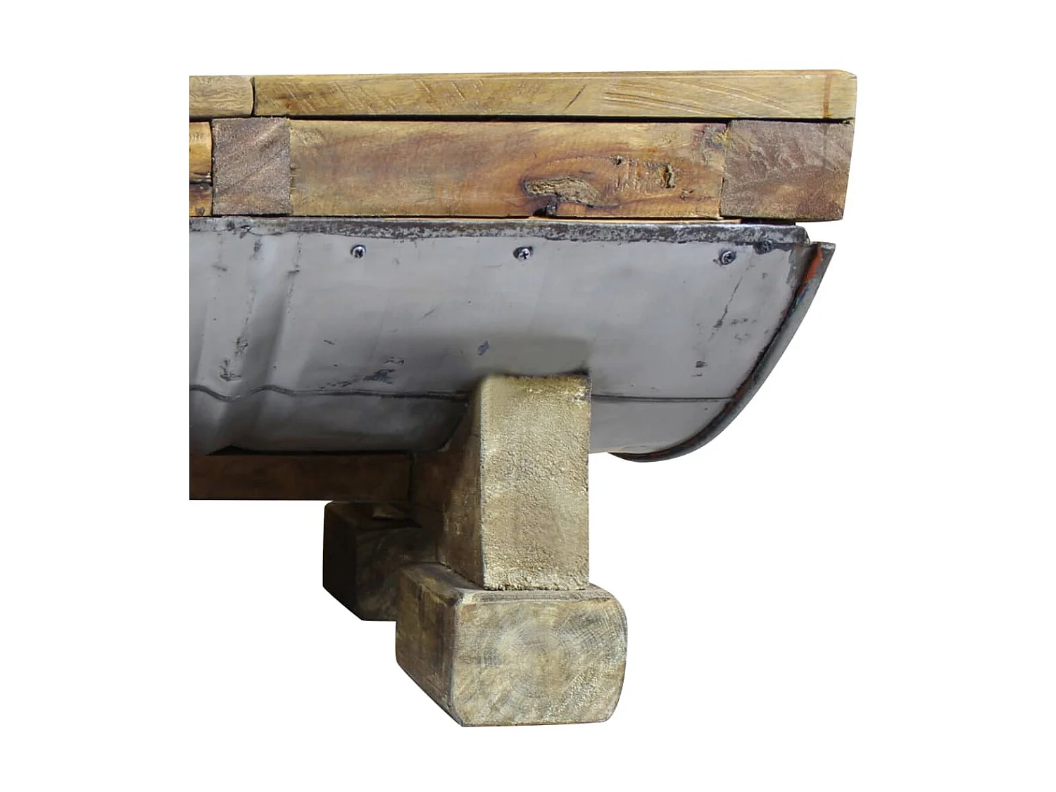 Mesa de centro dorada Madera maciza recuperada 90 x 50 x 35 cm