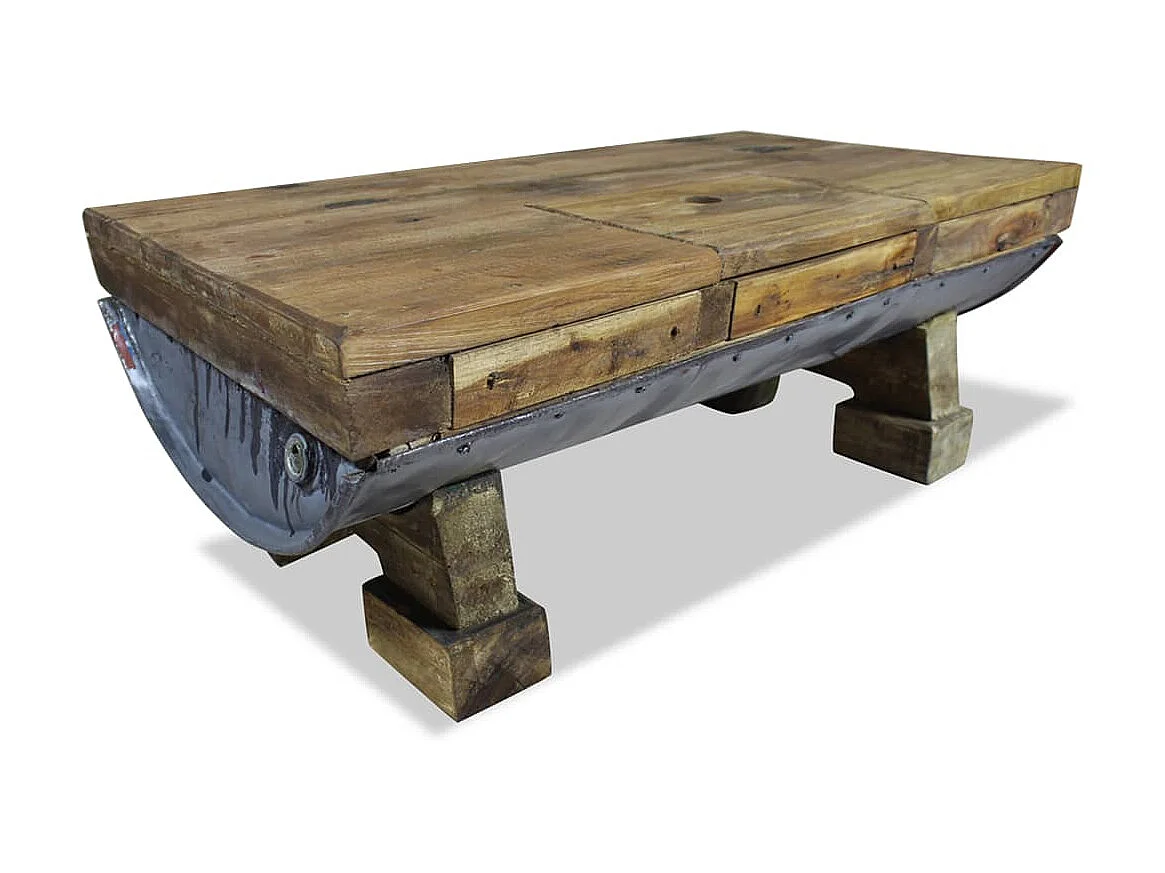 Table basse Bois de récupération massif 90 x 50 x 35 cm
