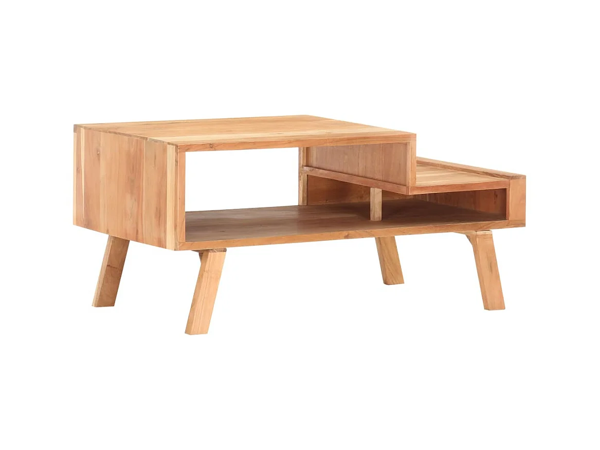 Goldfarbener Couchtisch 100x50x45 cm Massives Akazienholz