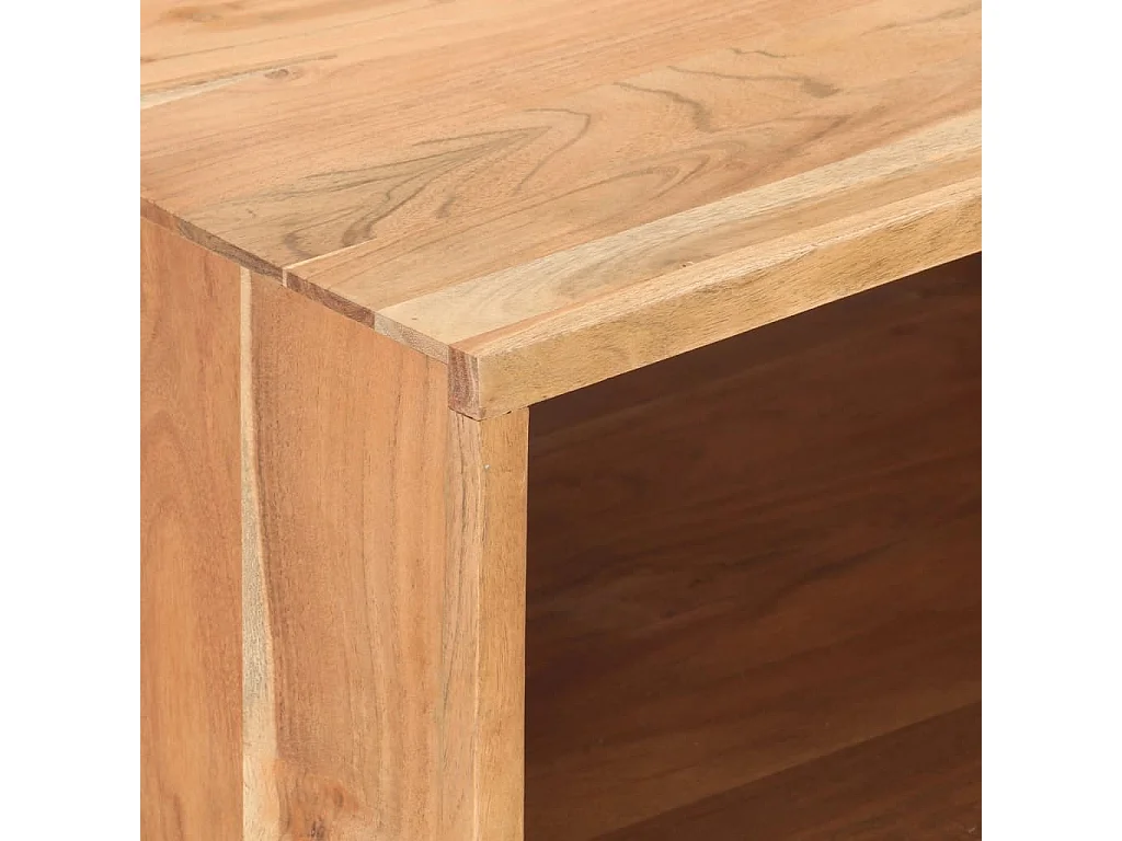 Mesa de centro dourada 100x50x45 cm Madeira maciça de acácia