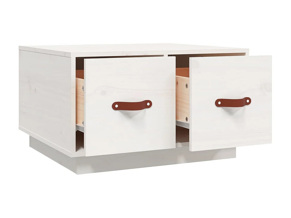 Table basse Blanc 60x53x35 cm Bois massif de pin