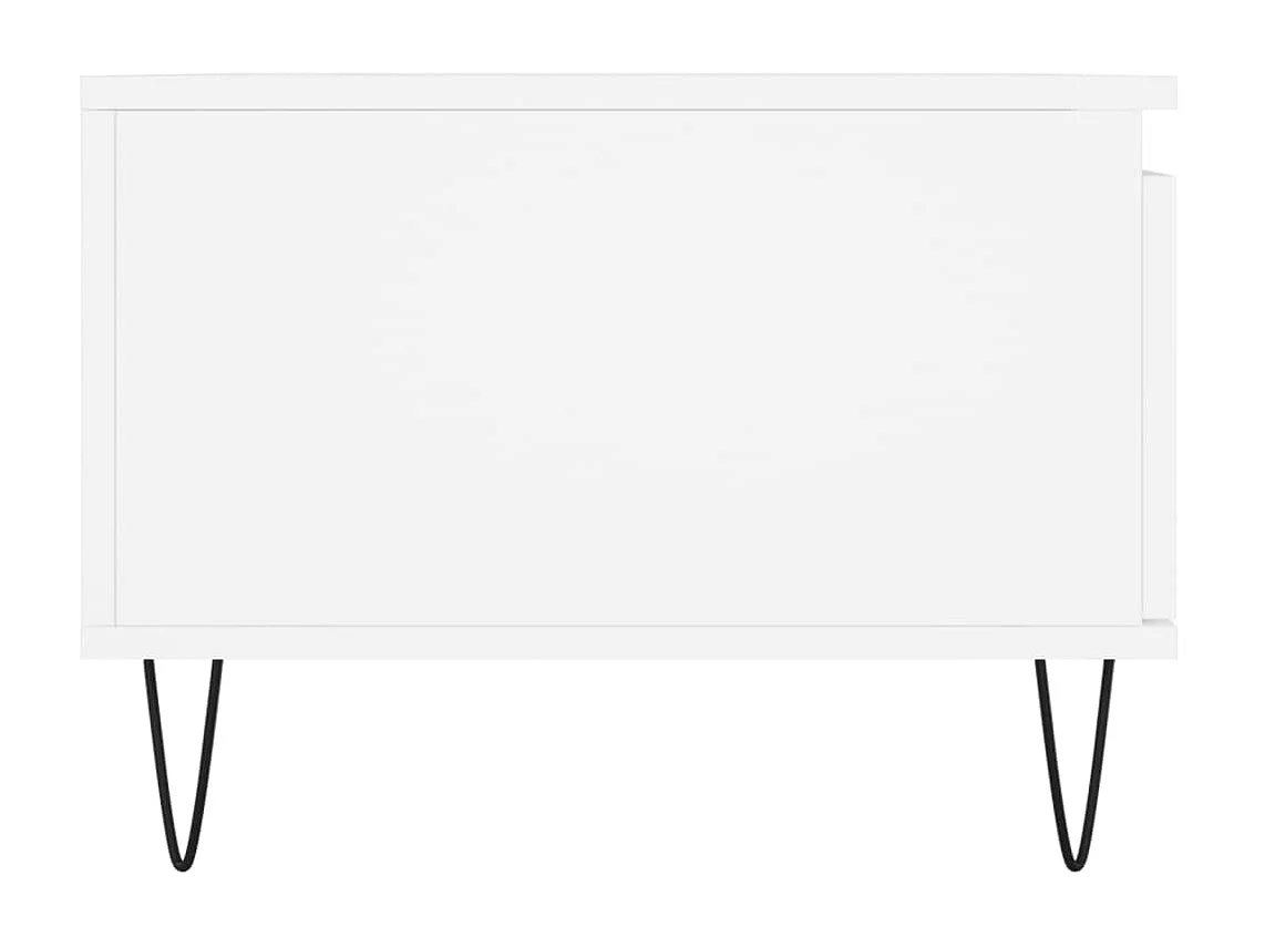 Gold Salontafel Wit 90x50x36,5 cm Bewerkt hout