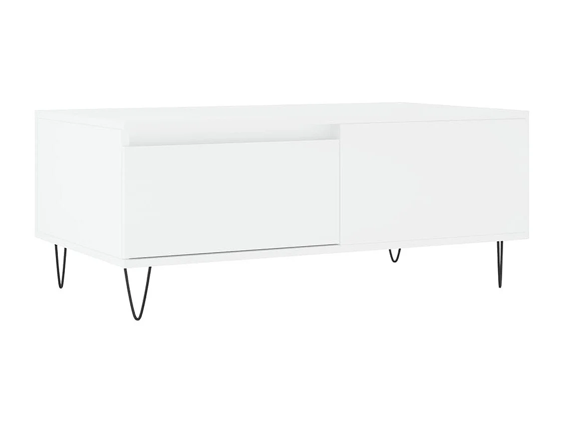 Table basse Blanc 90x50x36,5 cm Bois d'ingénierie